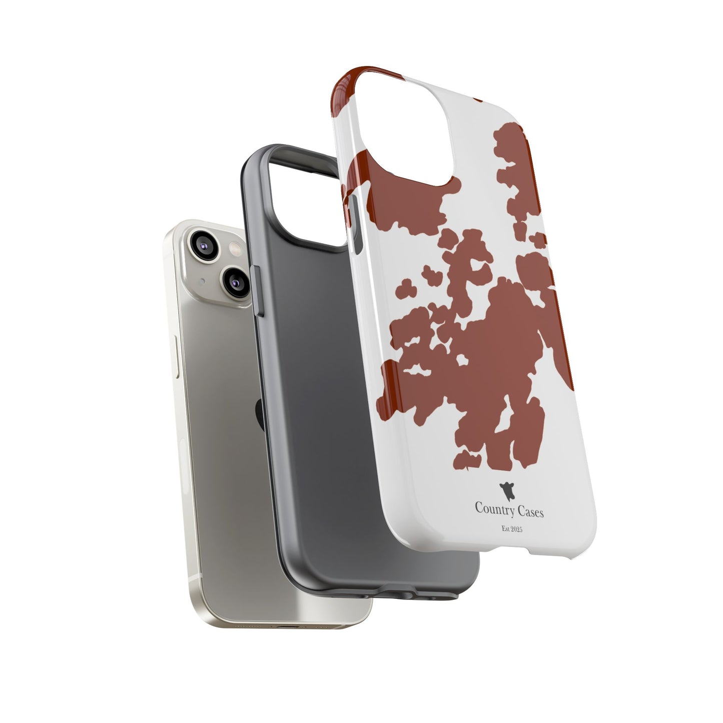 Red and white cow print case