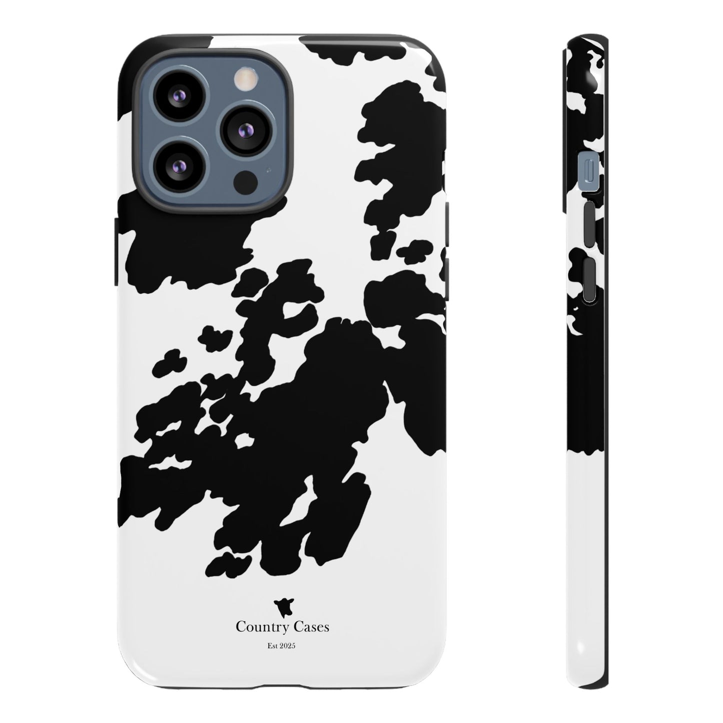 Black and white cow print case