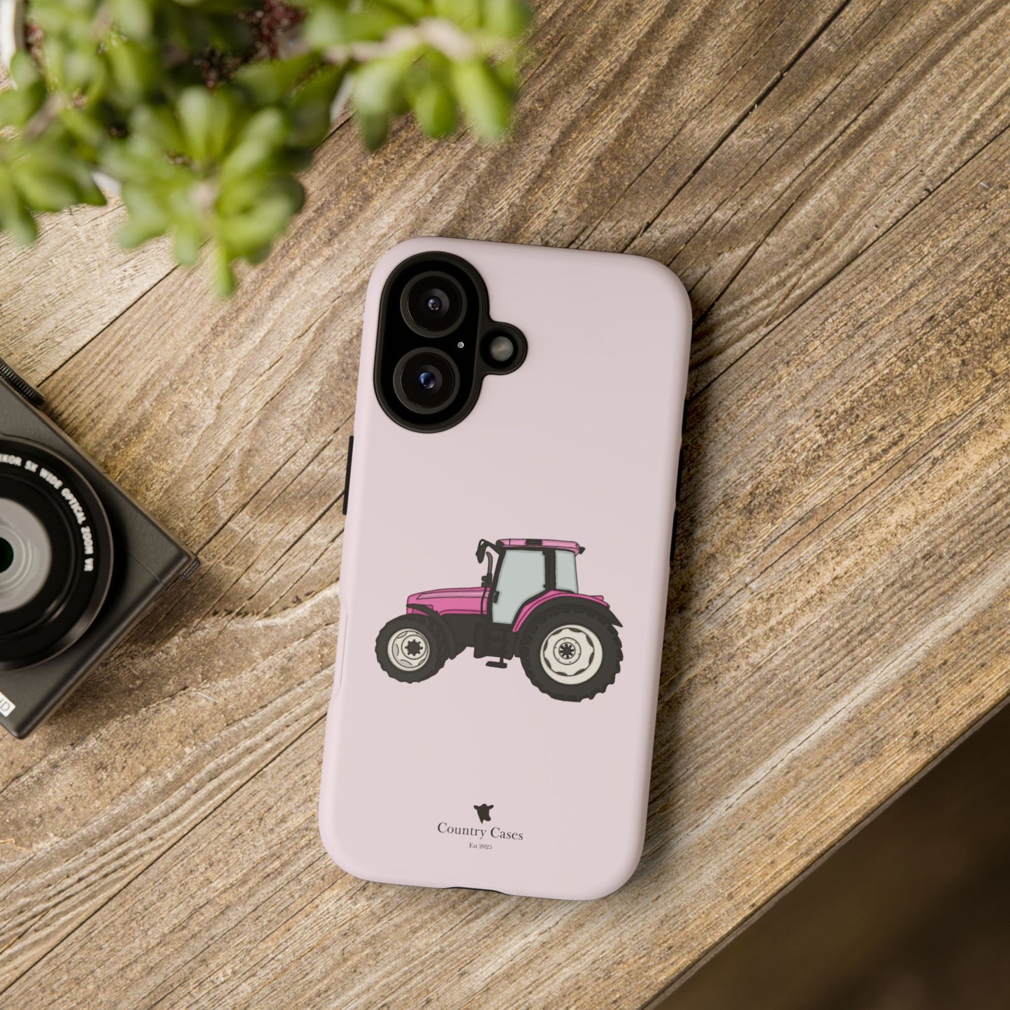 Pink tractor case
