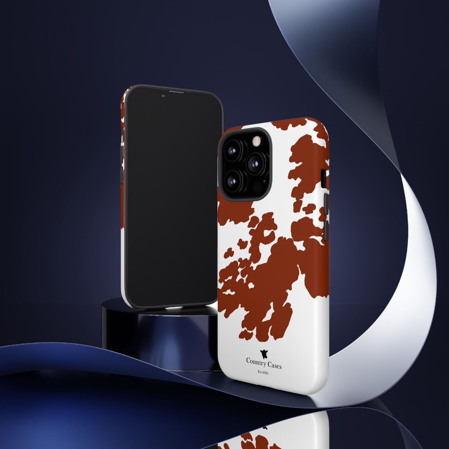 Red and white cow print case