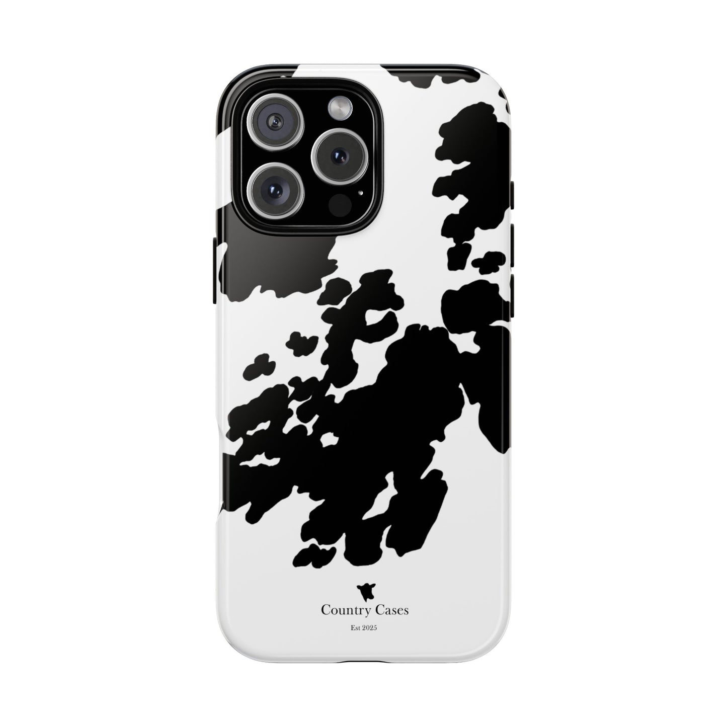 Black and white cow print case