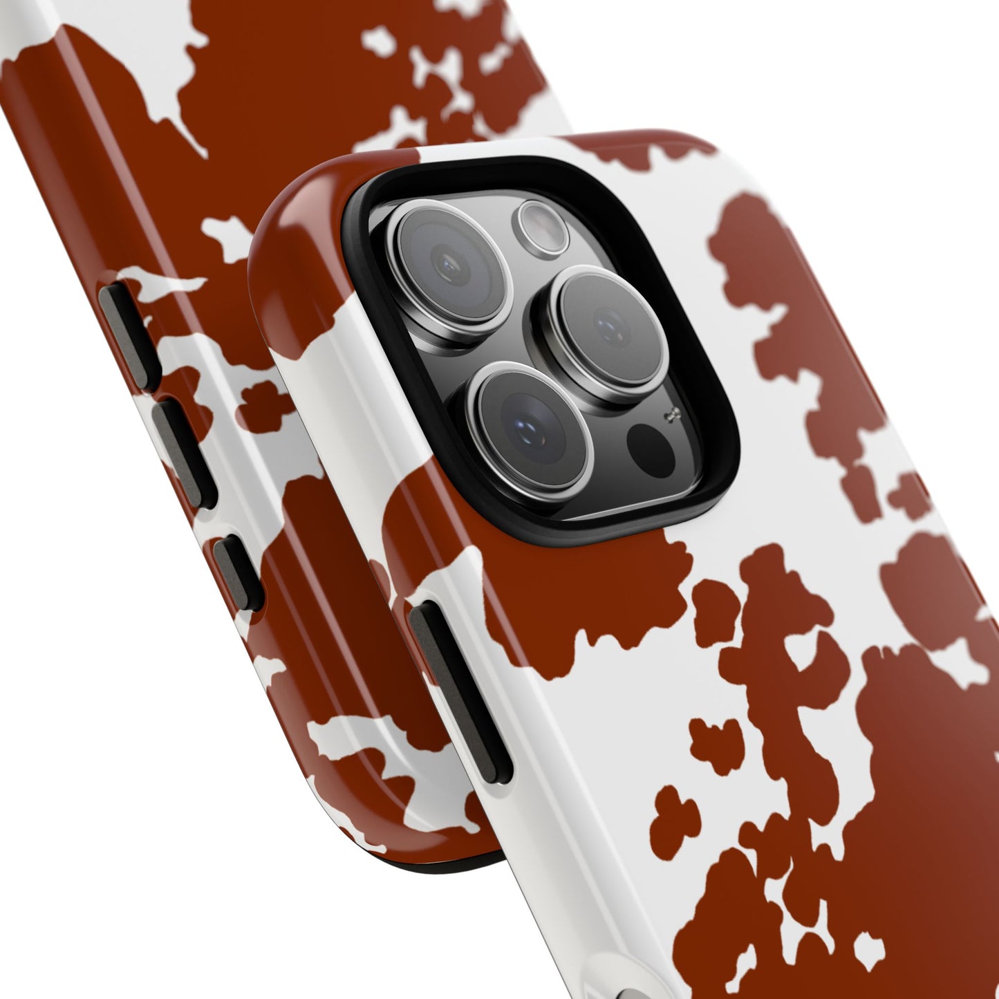 Red and white cow print case