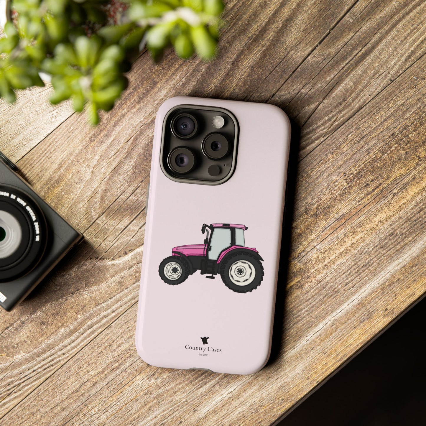 Pink tractor case