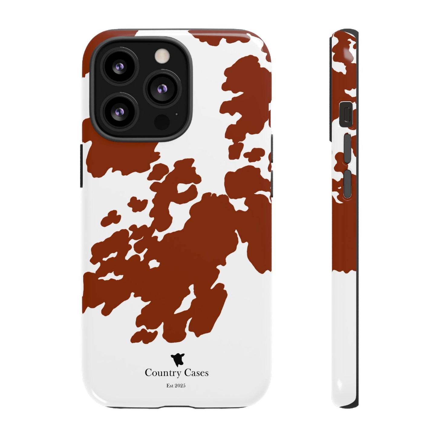 Red and white cow print case