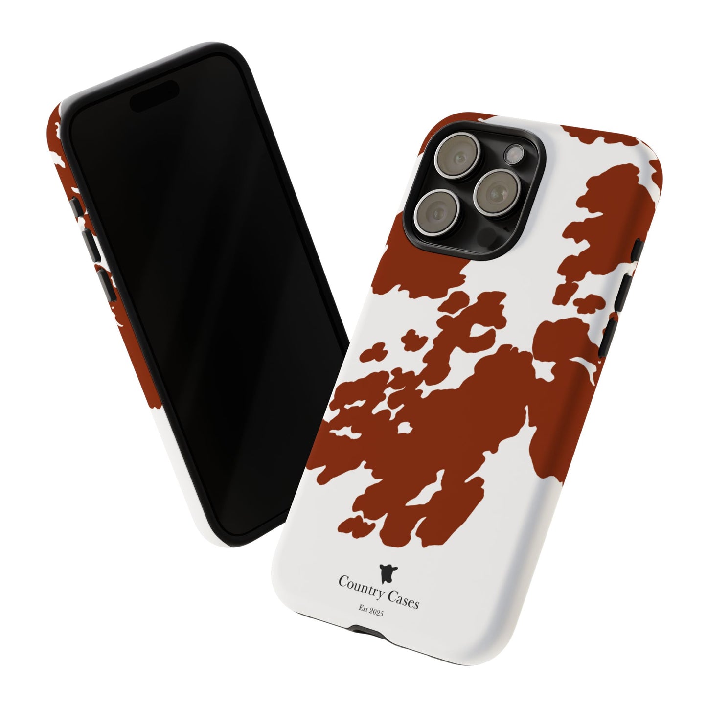 Red and white cow print case