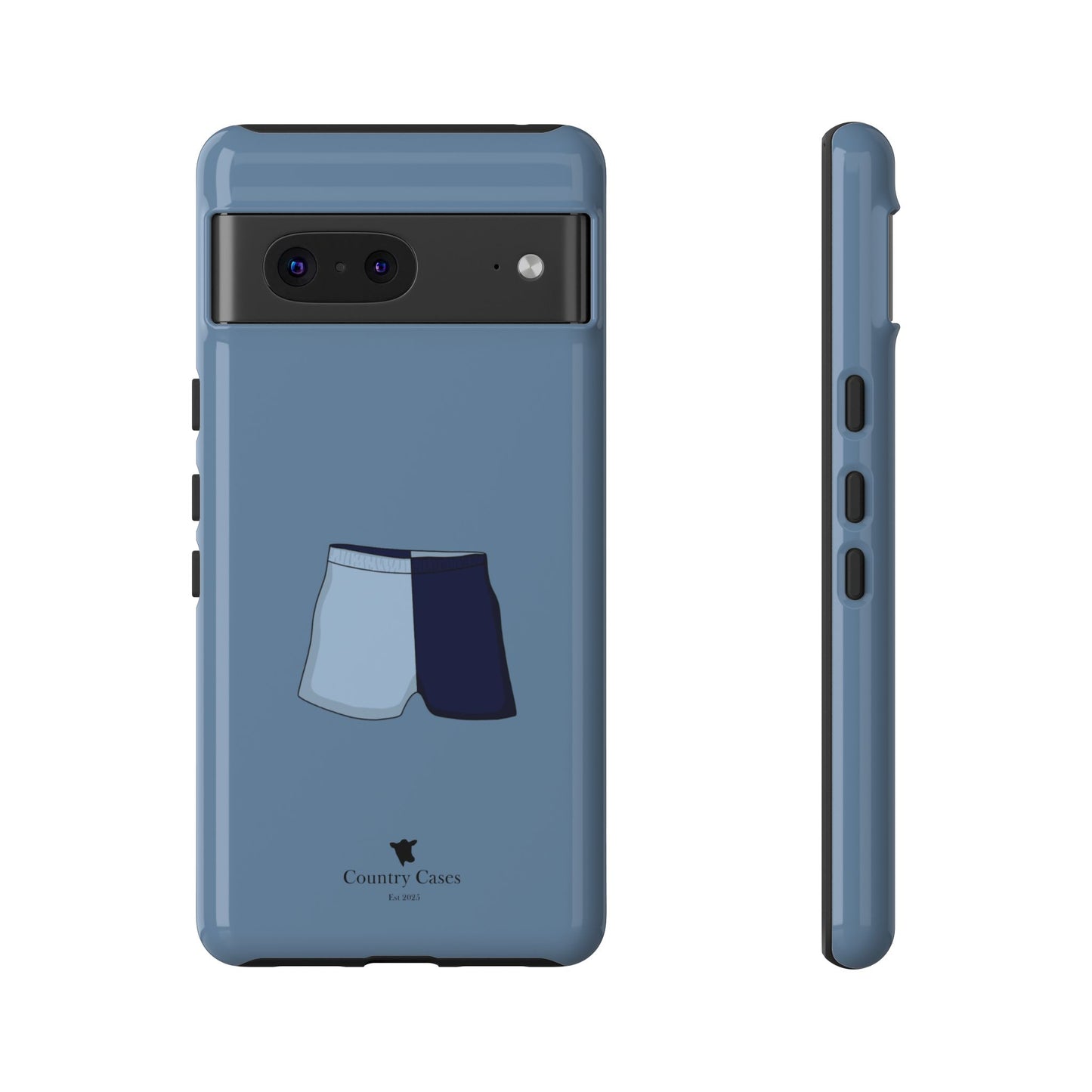 Android blue two toned short case