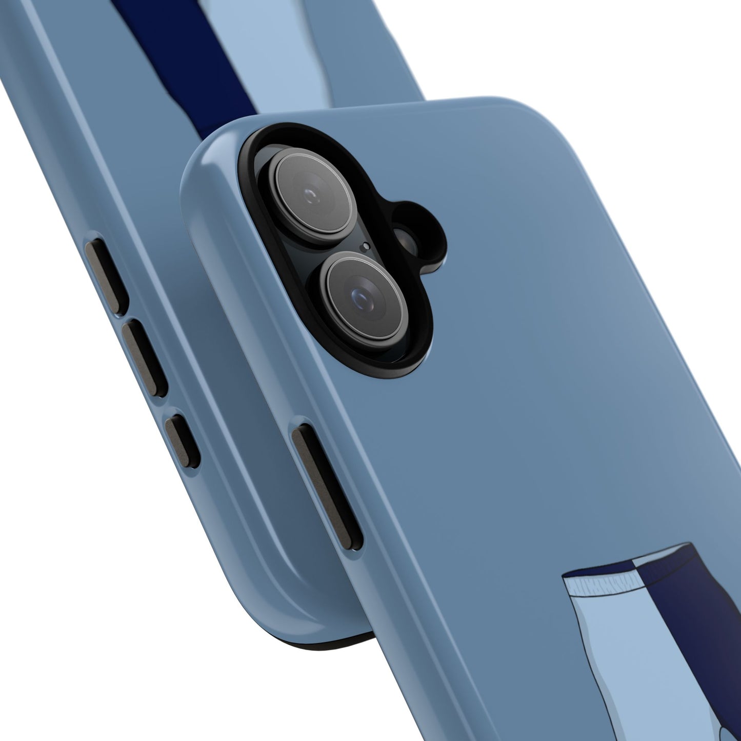 Blue two toned shorts case