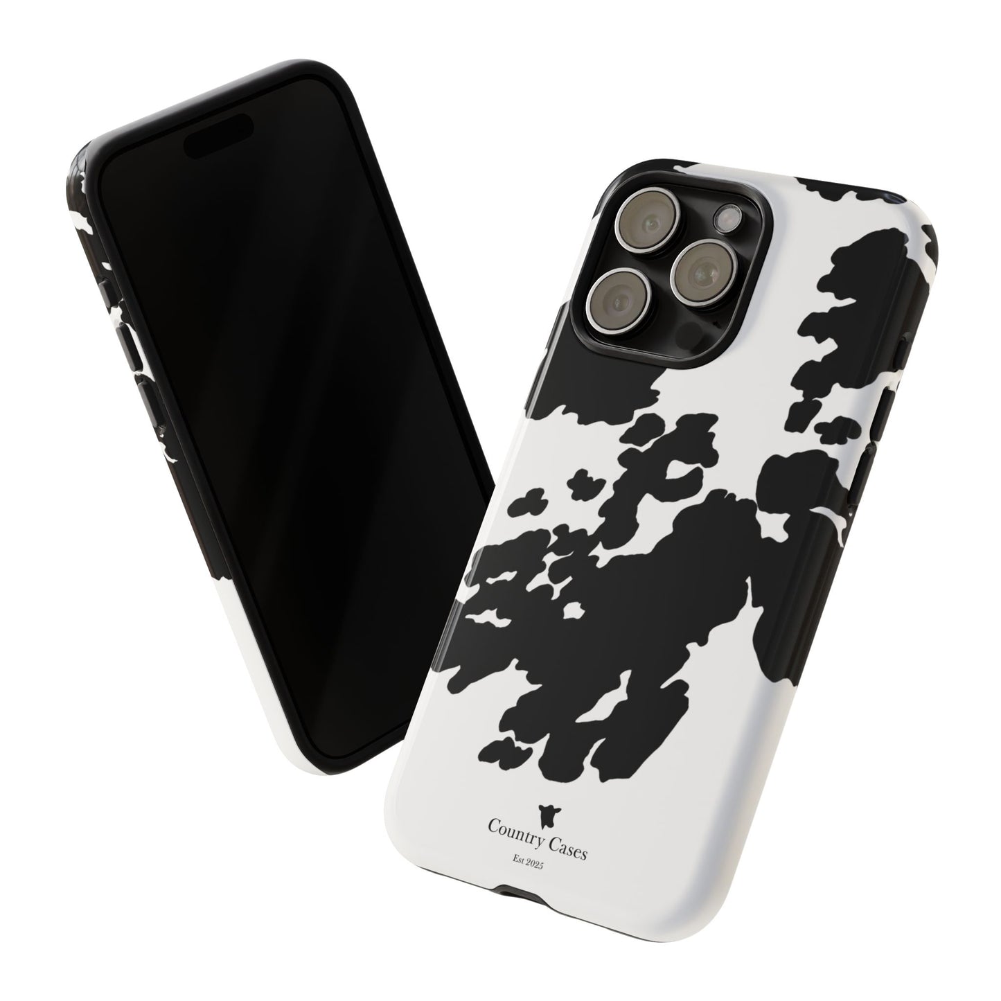 Black and white cow print case