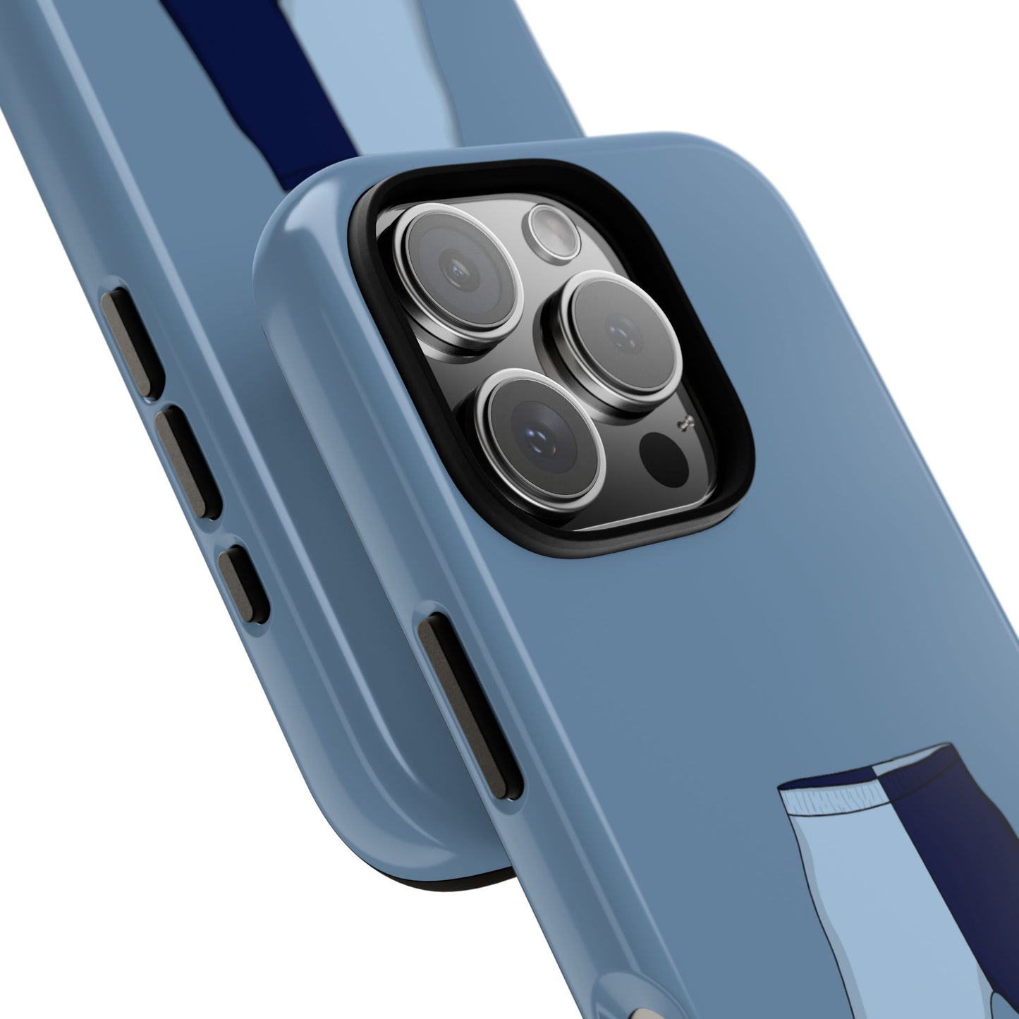 Blue two toned shorts case