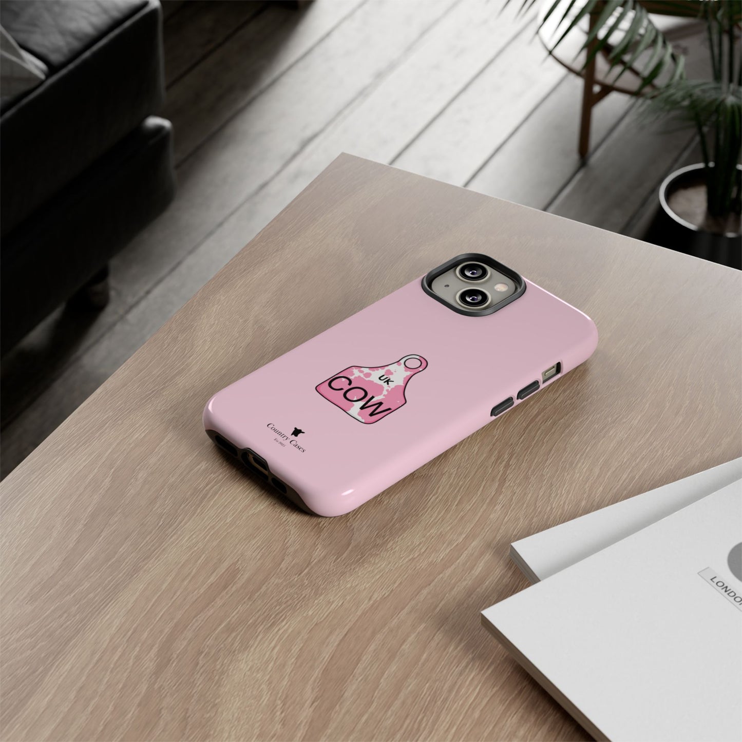 Pink ear tag case