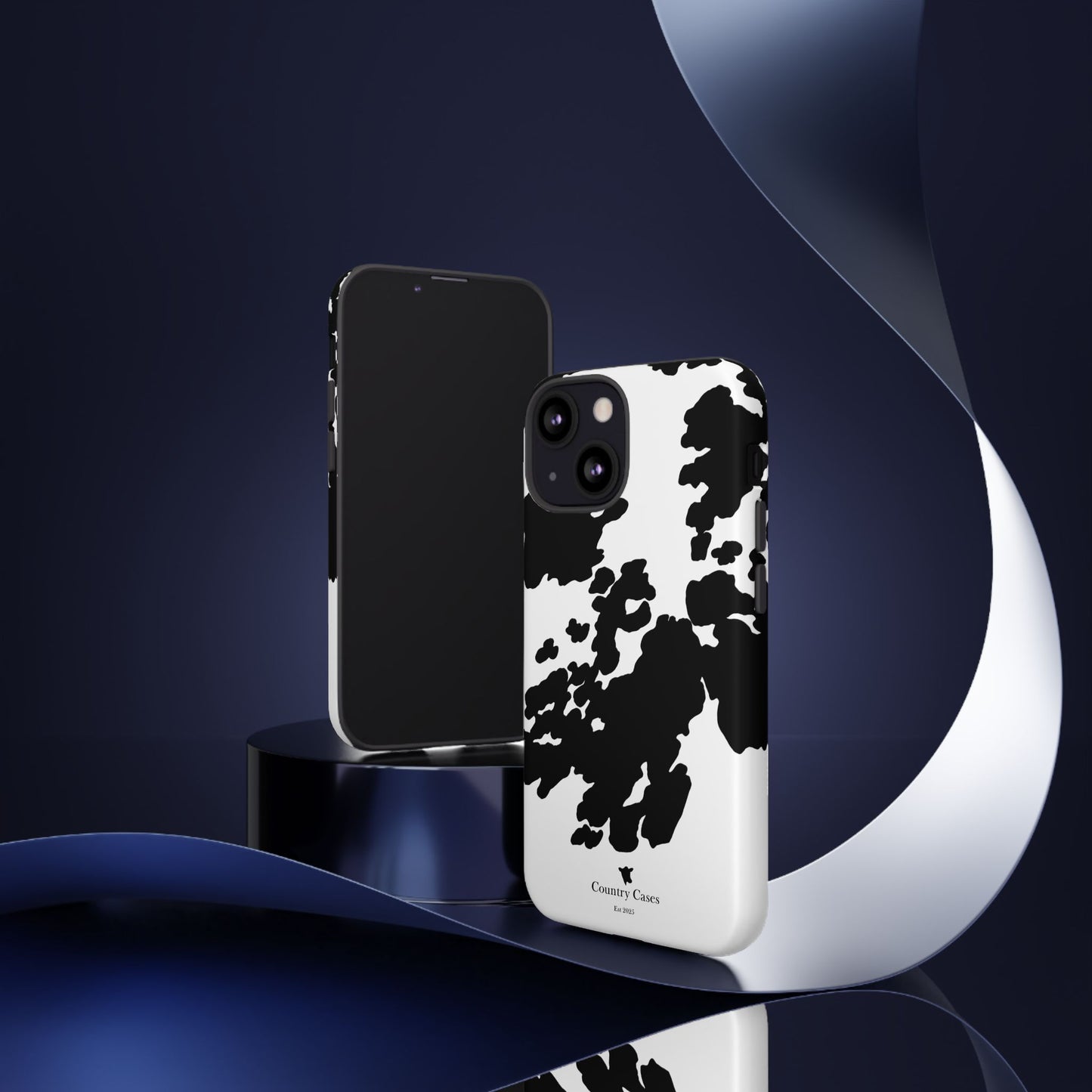 Black and white cow print case