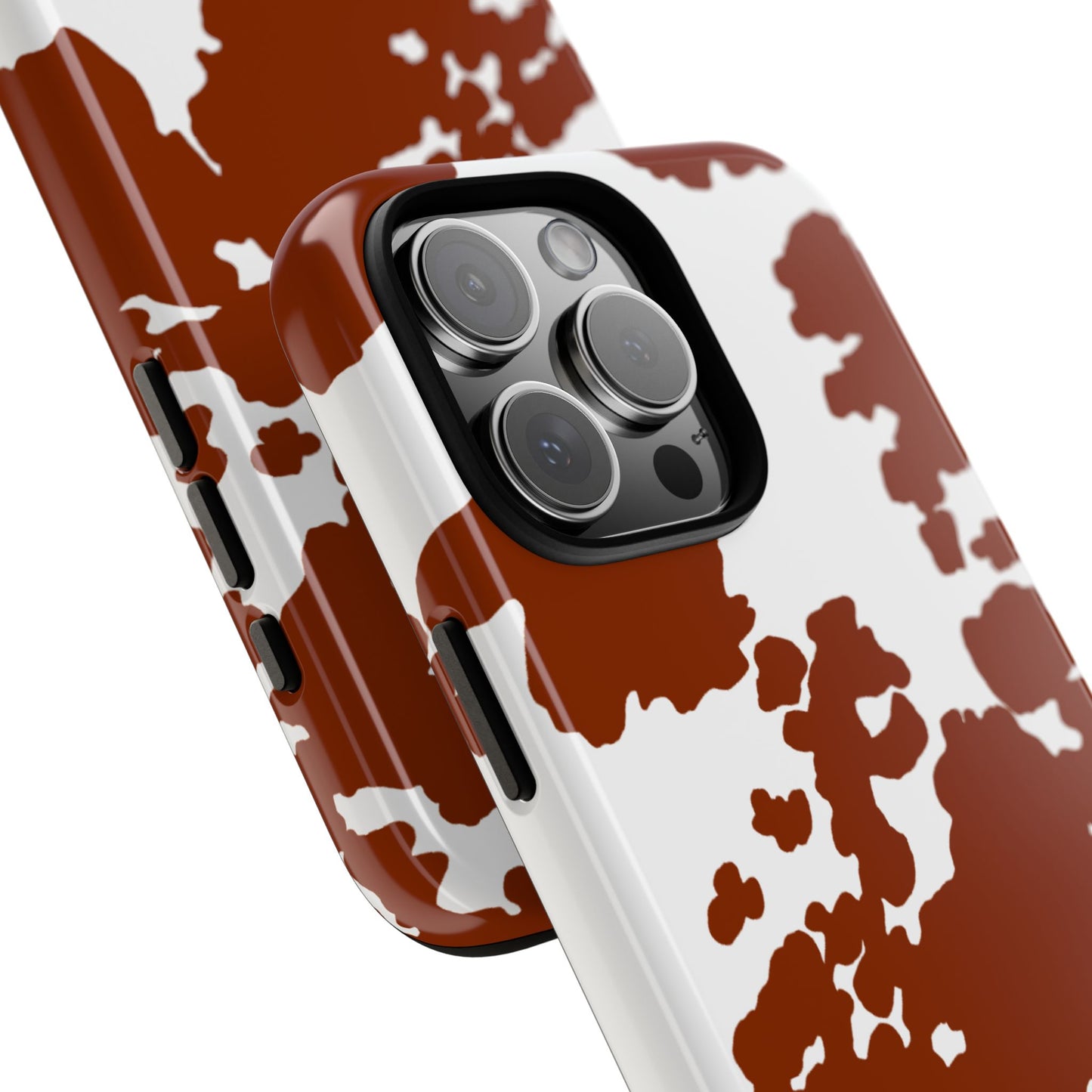 Red and white cow print case