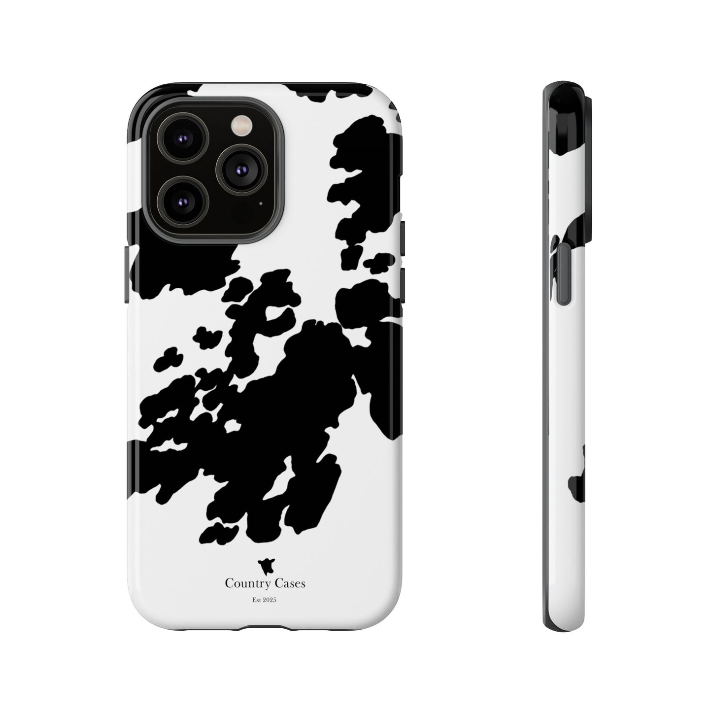 Black and white cow print case