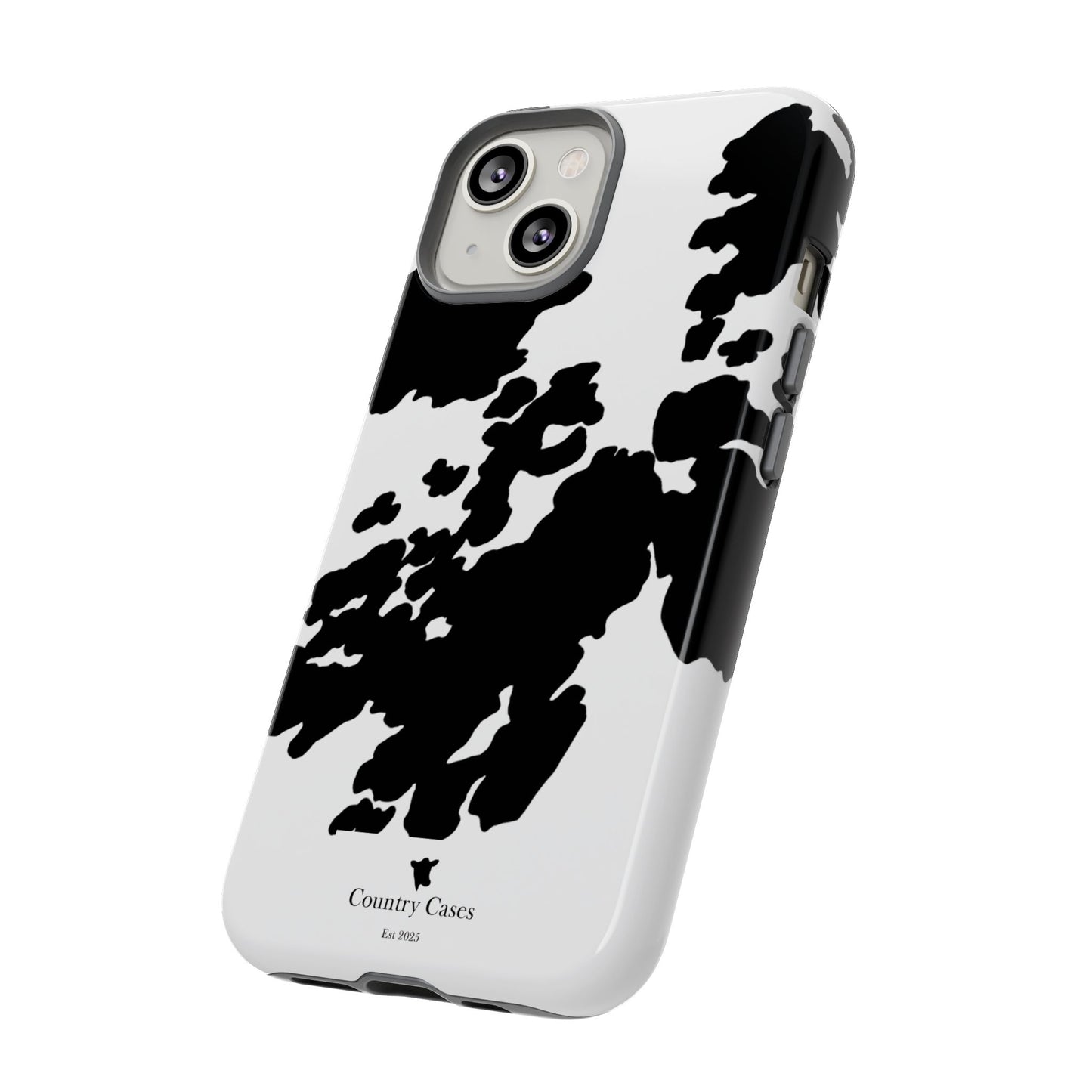 Black and white cow print case