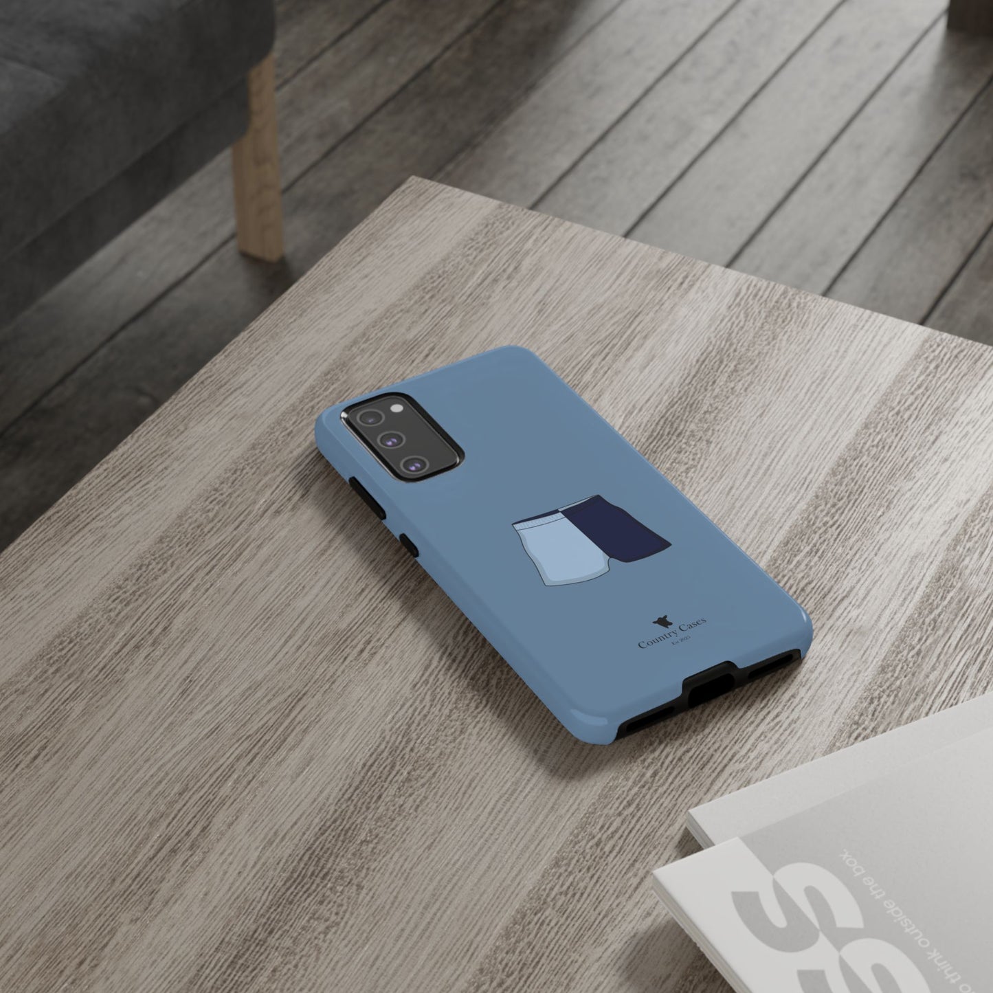 Android blue two toned short case