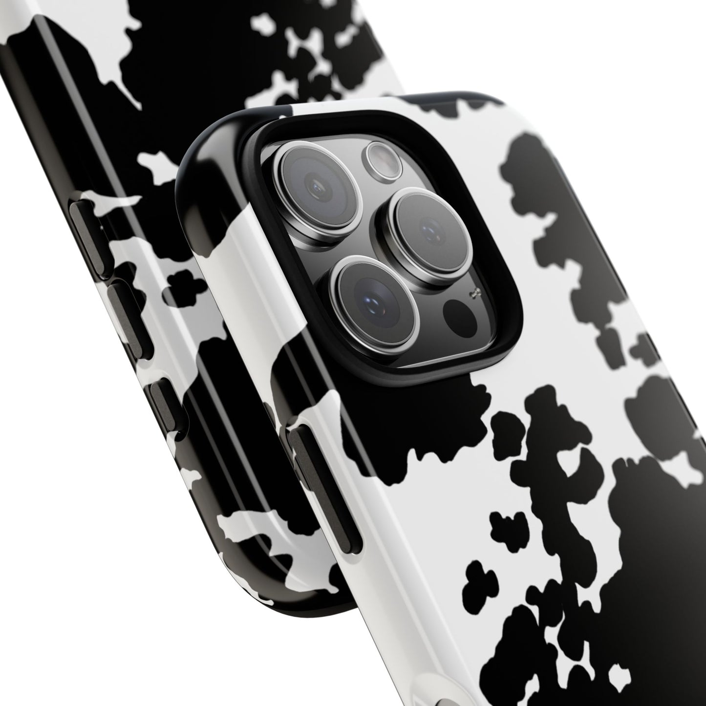 Black and white cow print case