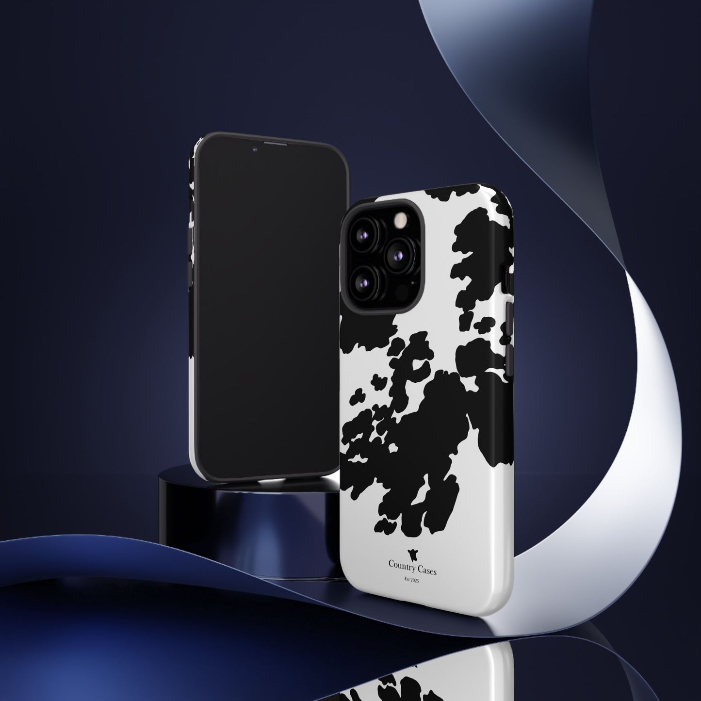 Black and white cow print case